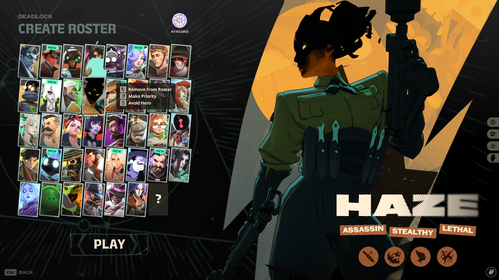  Heróis do jogo Deadlock